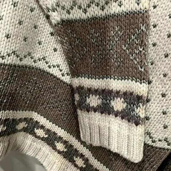 [38/M] Carroll Mixed Winter Pattern Knit  Sweater-Made in Italy - Picture 4 of 7